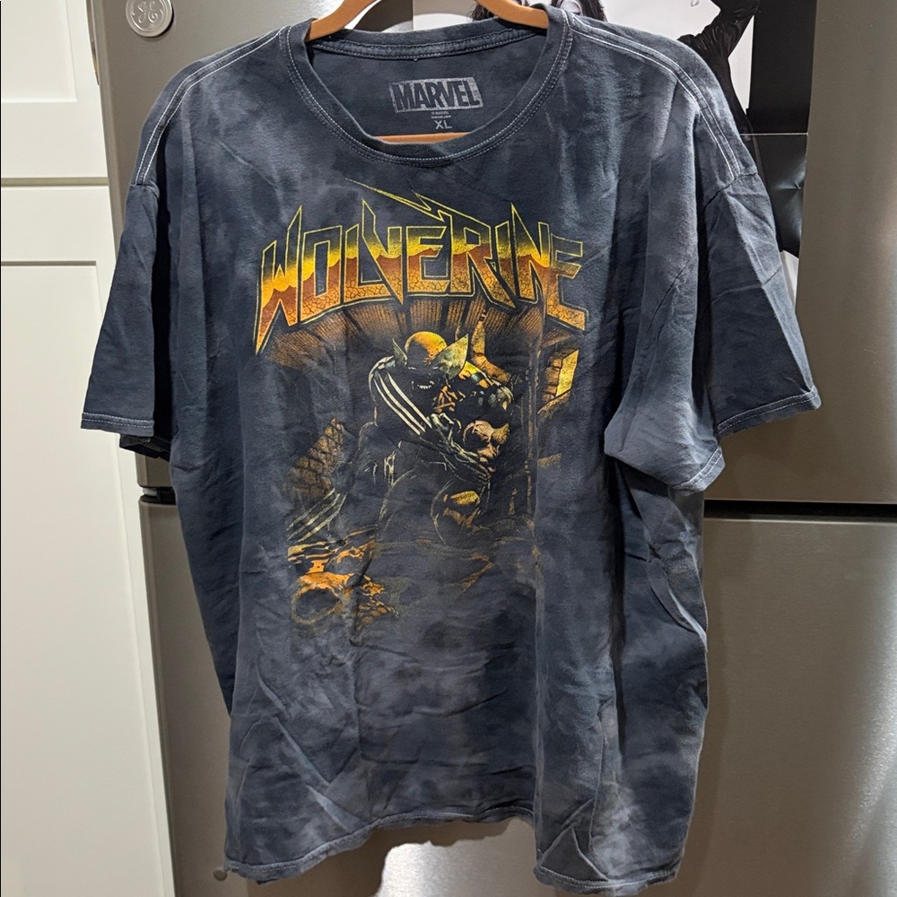 Marvel Wolverine Graphic Tee deep blue tie-dye